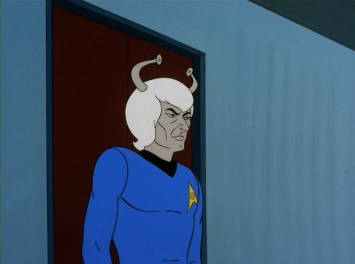 Nevědomky je změněna minulost a Spocka nikdo nepoznává. Prvním důstojníkem na Enterprise je totiž Andorian Thelin.