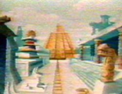 Mayská pyramida na palubě Kukulkanovy lodi