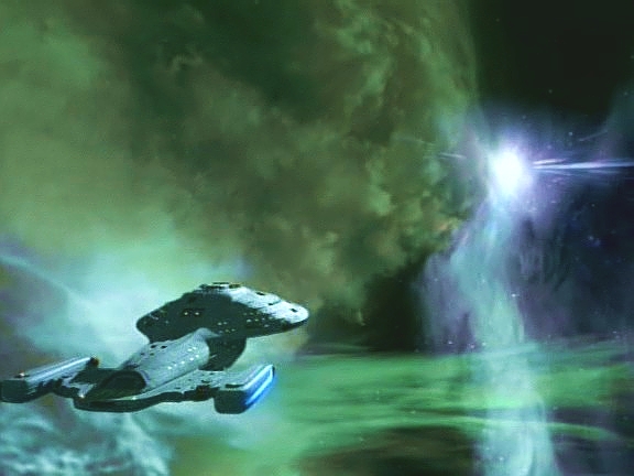Voyager se chce skrýt před Vidiiany v proudu plasmy. 