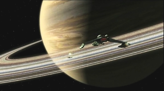 Bortas pronásleduje Enterprise do prstenců planety. Jeden z mála momentů, kdy se Archerova a Durasova verze shodují.