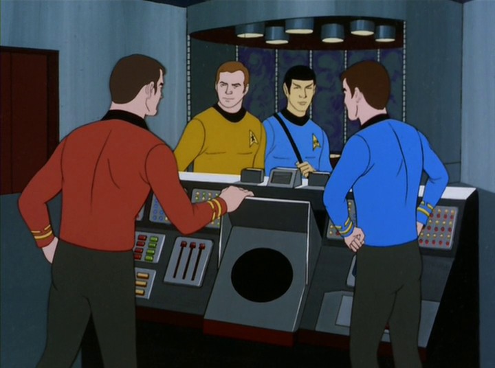 Starší Spock se rozloučí a vrací se skrz Strážce věčnosti zpět. Časová linie je navrácena do původního stavu.