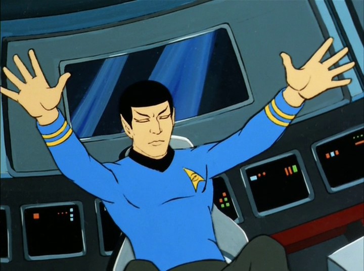 Spock navrhuje, že na zničení tvora budou muset obětovat loď. Ale ještě se snaží o telepatické spojení.
