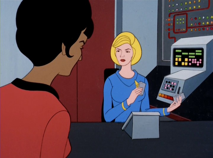 Ženské členky posádky Enterprise mezitím zkoumají, co se děje.