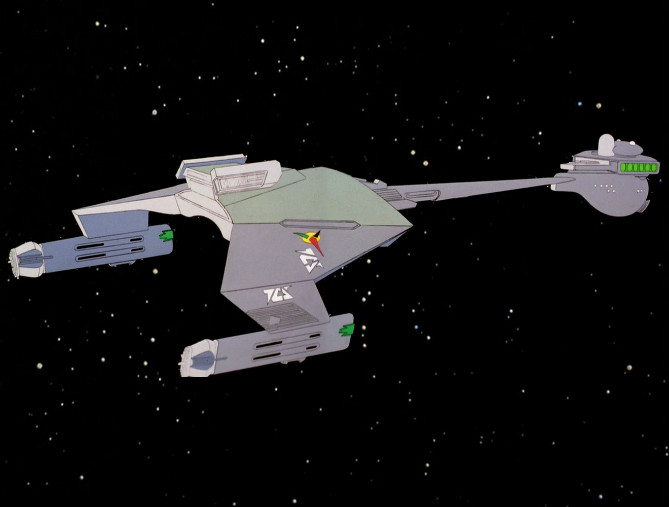 Cestou potkává klingonský křížník útočící na menší plavidlo.