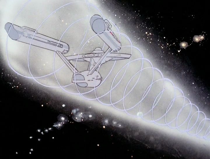 Klingoni na Enterprise útočí novou zbraní, směrovým stázovým polem.