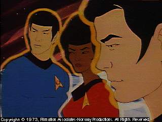 Spock, Uhura a Kirk jsou v pasti