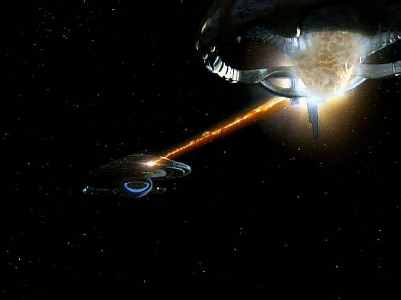 S údaji z Vatmova palmtopu se Voyageru podaří zneškodnit její zbraně a přinutit ji k ústupu.