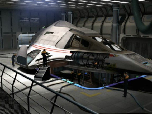 Na záchranu Sedmé poletí Deltaplán vybavený transwarp cívkou.
