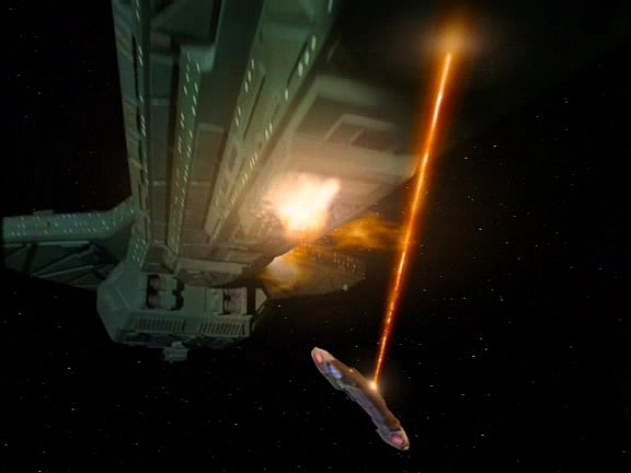 O'Brien zatím zjistil, že Worfova loď je bezmocná. Požaduje jeho kapitulaci a bezproblémové obsazení lodi. Worf musí souhlasit.