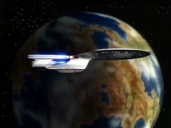 Enterprise-D na orbitě Ligonu II. Ligoňané mají vakcínu, která může zachránit životy miliónů lidí na Stryrisu IV.