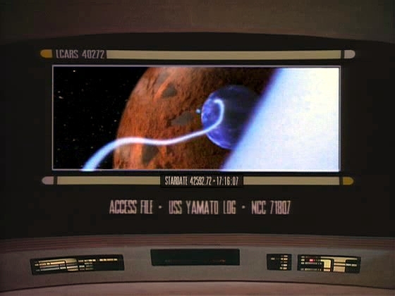 Enterprise stačila přetáhnout data z počítače Yamato. Nad planetou, o níž se domnívají, že je bájná Iconia, skenovala Yamato iconianská sonda.