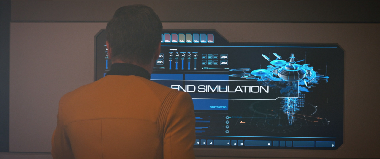 V tu chvíli Pike zastavuje simulaci a sděluje kadetovi, že vše byl jen test.