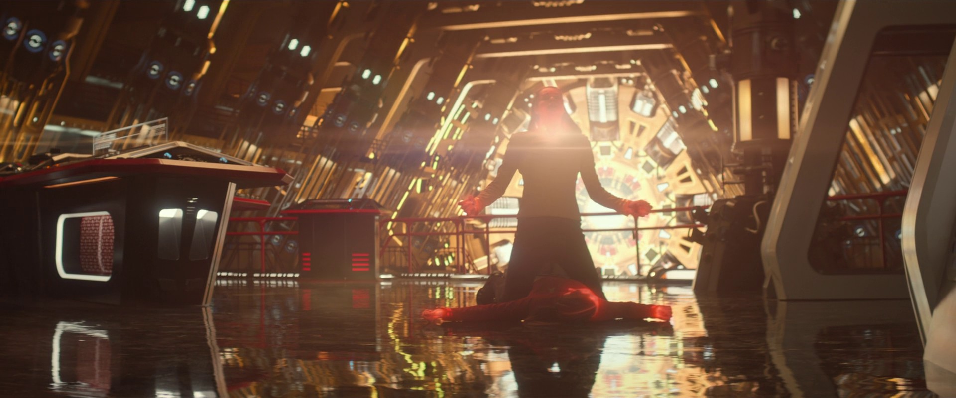 Una přiznává doktoru M'Bengovi, proč je odolná – sama je illyrianka, tedy geneticky modifikovaná. Když se La'an pokusí v touze po světle destabilitovat warp jádro, Una jí v tom zabrání a při tom v ní vytvoří protilátky, které sestra Chapelová použije pro vyléčení infekce.