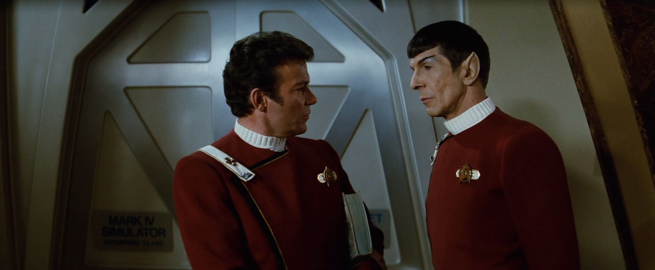 Rozhovor Kirka s kapitánem Spockem po testu Kobayashi Maru