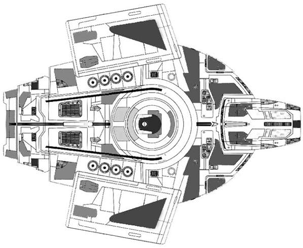 Třída Defiant - pohled shora