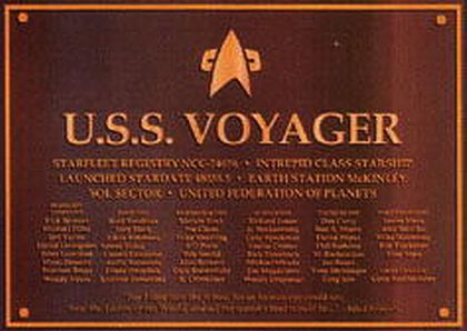 USS Voyager - dedikační plaketa